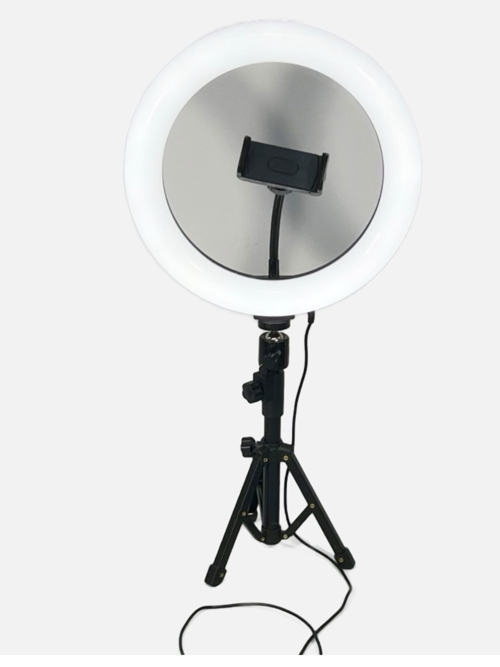 Ring Light with Tripod & Phone Holder Multi‑Setting LED Tabletop Lighting